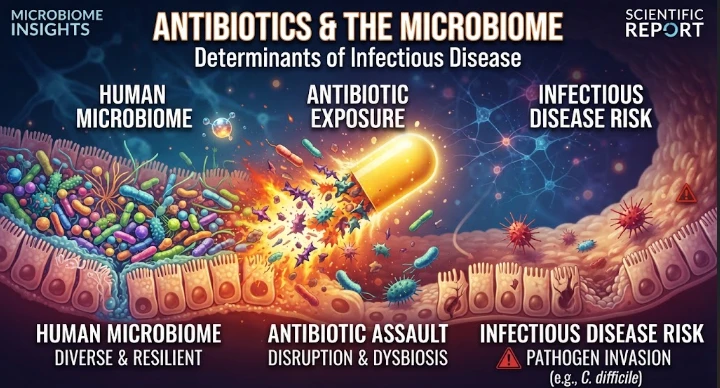 Human Microbiome Determinants through Antibiotic Exposure in Infectious Disease