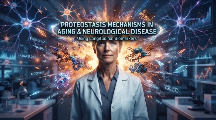 Proteostasis Mechanisms through Aging Biology in Neurological Disease Using Longitudinal Biomarkers