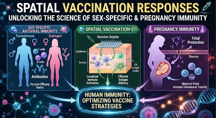 Spatial Vaccination Responses through Sex Specific Antiviral Immunity and Pregnancy Immunity in Human Immunity