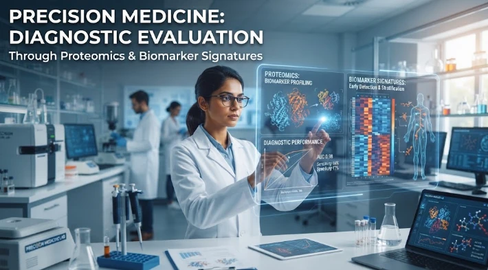 Diagnostic Performance Evaluation through Proteomics and Biomarker Signatures in Precision Medicine