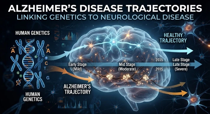 Alzheimer’s Disease Trajectories Linking Human Genetics to Neurological Disease