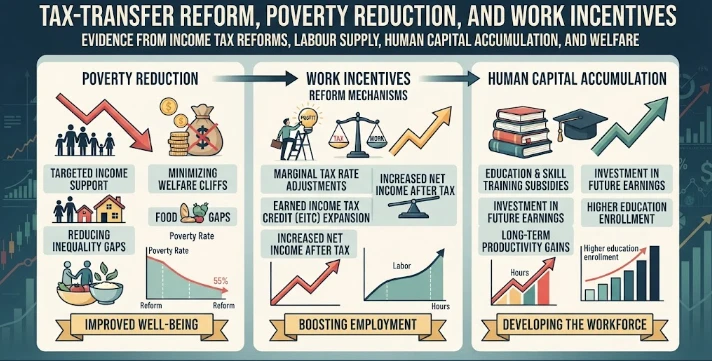 Tax-Transfer Reform, Poverty Reduction, and Work Incentives: Evidence from Income tax reforms, labour supply, human capital accumulation, welfare
