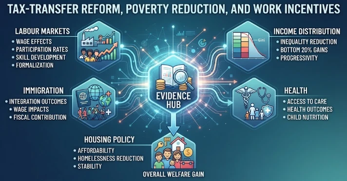 Tax-Transfer Reform, Poverty Reduction, and Work Incentives: Evidence from Labour markets, income distribution, immigration, health, housing policy