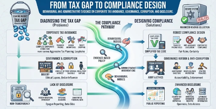 From Tax Gap to Compliance Design: Behavioural and Administrative Evidence on Corporate tax avoidance, governance, corruption, and disclosure.