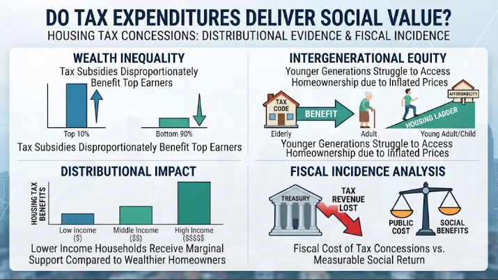 Do Tax Expenditures Deliver Social Value? Distributional Evidence from Housing Tax Concessions, Wealth Inequality, Intergenerational Equity, and Fiscal Incidence