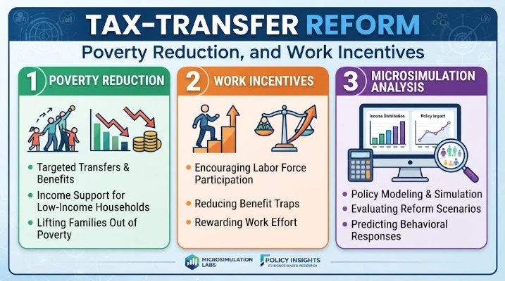 Tax-Transfer Reform, Poverty Reduction, and Work Incentives: Evidence from Microsimulation, taxation, welfare policy, household income distribution