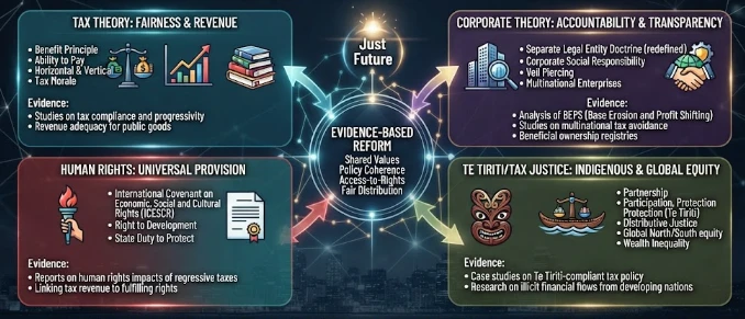 Tax Justice in Practice: Access-to-Rights Evidence from Tax theory, corporate theory, human rights, Te Tiriti/tax justice