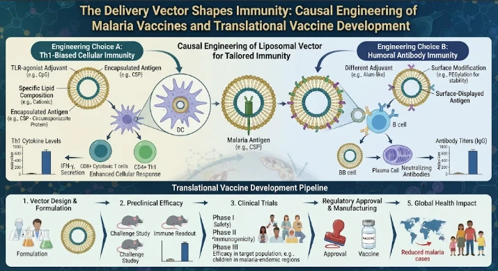 The Delivery Vector Shapes Immunity: Causal Engineering of Liposomal Malaria Vaccines and Translational Vaccine Development