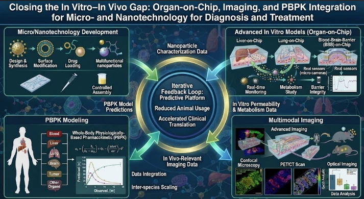 Closing the In Vitro–In Vivo Gap: Organ-on-Chip, Imaging, and PBPK Integration for Micro- and Nanotechnology for Diagnosis and Treatment