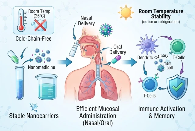 Cold-Chain-Free Translation of Nanomedicine, gene delivery and translational drug-delivery systems: Integrating Formulation, Mucosal Delivery, and Immune Memory.