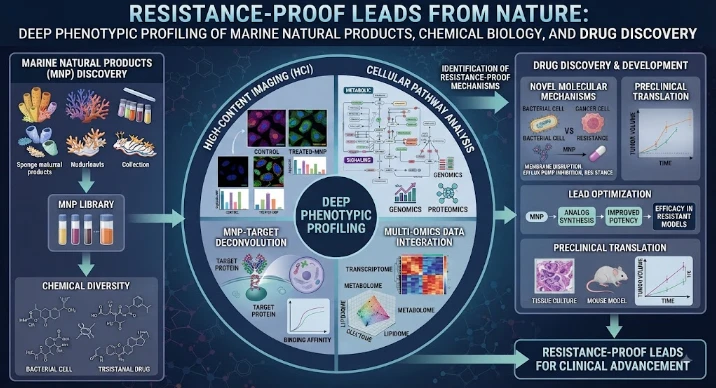 Resistance-Proof Leads from Nature: Deep Phenotypic Profiling of Marine natural products, chemical biology and drug discovery