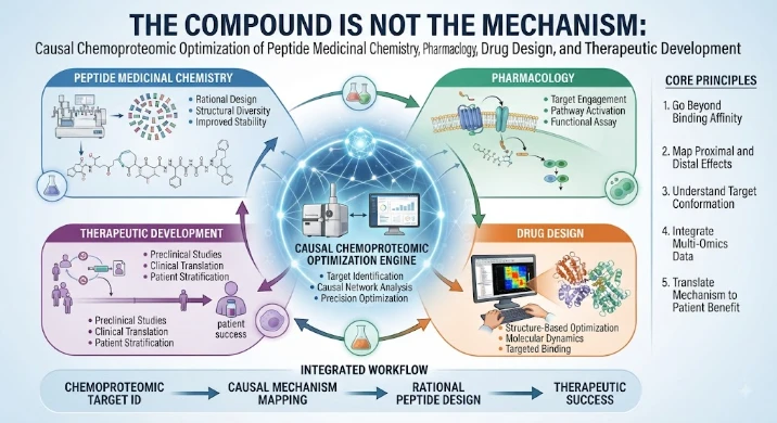 The Compound Is Not the Mechanism: Causal Chemoproteomic Optimization of Peptide Medicinal Chemistry, Pharmacology, Drug Design and Therapeutic Development