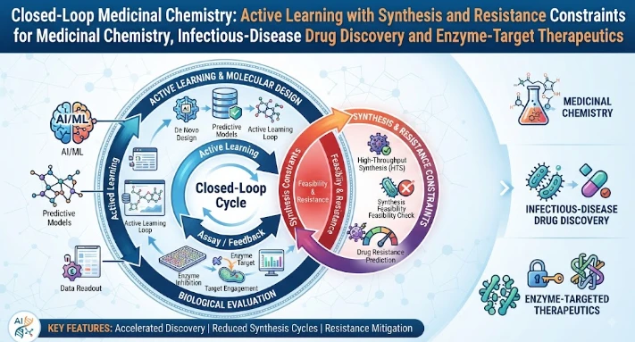 Closed-Loop Medicinal Chemistry: Active Learning with Synthesis and Resistance Constraints for Medicinal Chemistry, Infectious-Disease Drug Discovery and Enzyme-Targeted Therapeutics