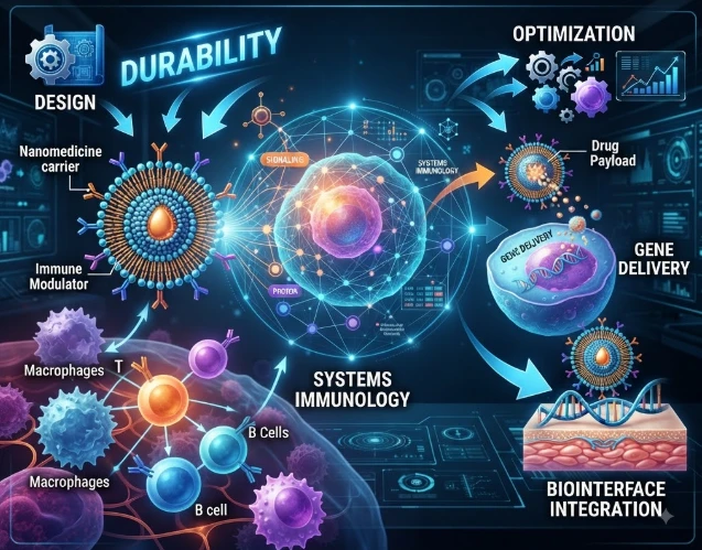 Durability by Design: Systems-Immunology Optimization of Biomaterials, Nanomedicine, Drug/Gene Delivery and Biointerfaces