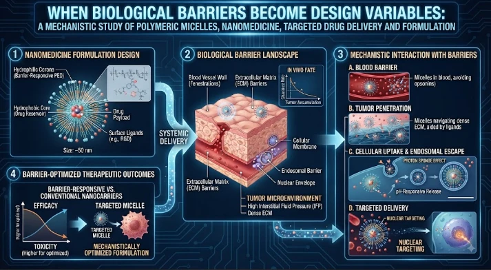 When Biological Barriers Become Design Variables: A Mechanistic Study of Polymeric Micelles, Nanomedicine, Targeted Drug Delivery and Formulation
