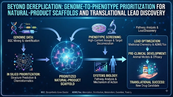 Beyond Dereplication: Genome-to-Phenotype Prioritization for Natural-Product Scaffolds and Translational Lead Discovery