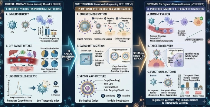 The Delivery Vector Shapes Immunity: Causal Engineering of Bionanotechnology, Non-Invasive Drug and Gene Delivery, Nanomedicine