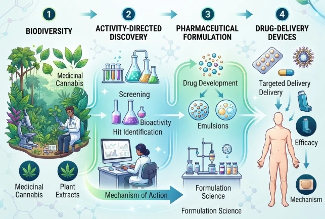 From Biodiversity to Mechanism: Activity-Directed Discovery in Drug-Delivery Devices, Pharmaceutical Formulation, Medicinal Cannabis and Natural Products