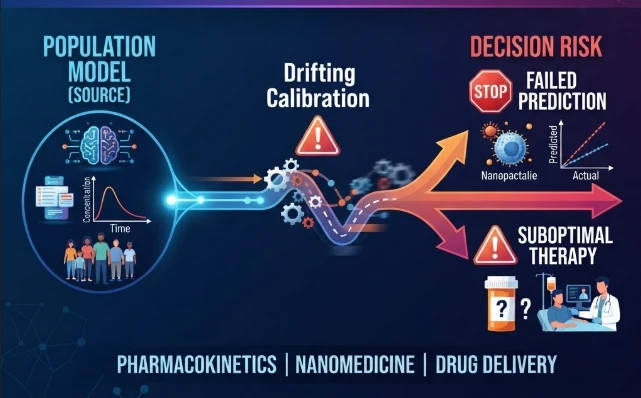 When Population Models Travel: Calibration Drift and Decision Risk in Drug Transporters, Nanomedicine, Drug Delivery and Pharmacokinetics