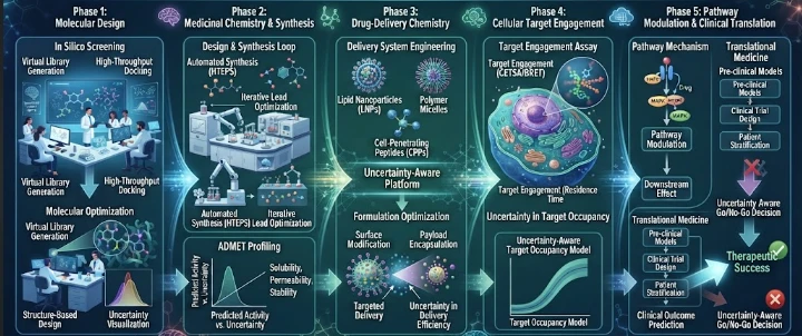 From Predicted Binding to Cellular Target Engagement: An Uncertainty-Aware Platform for Medicinal Chemistry, Molecular Design and Drug-Delivery Chemistry