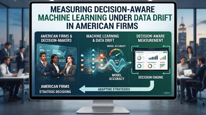 Measuring Decision-Aware Machine Learning Under Data Drift in American Firms