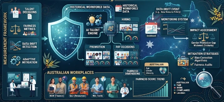 Measuring Talent Decision Fairness Under Data Drift in Australian Workplaces